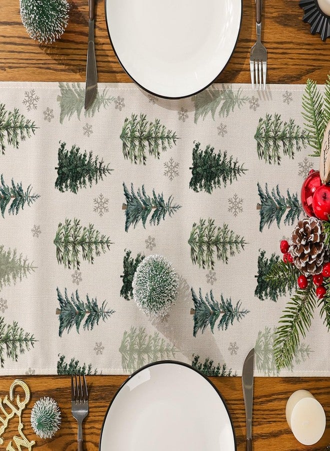 Siilues Christmas Table Runner, Christmas Tree Decorations Merry Christmas Runner for Table Seasonal Winter Decor for Indoor Outdoor Dining Table Decorations 13x72 Inch - Image 4